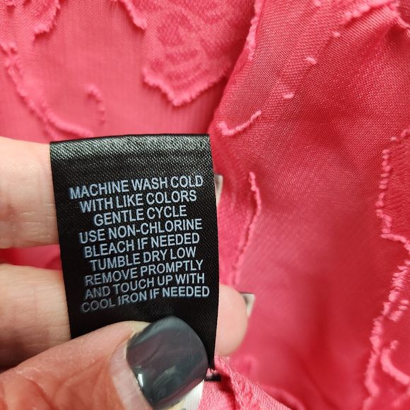 Torrid Womens Plus Clip Floral Chiffon Split Front Blouse 4X Pink Sheer - Picture 5 of 10